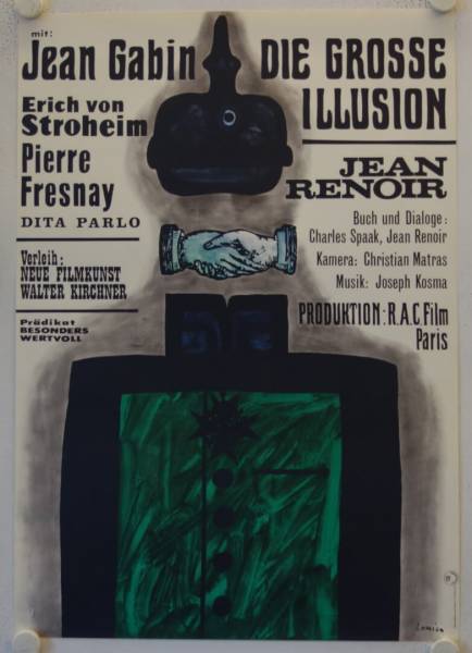 Die grosse Illusion originales deutsches Filmplakat (R60s)